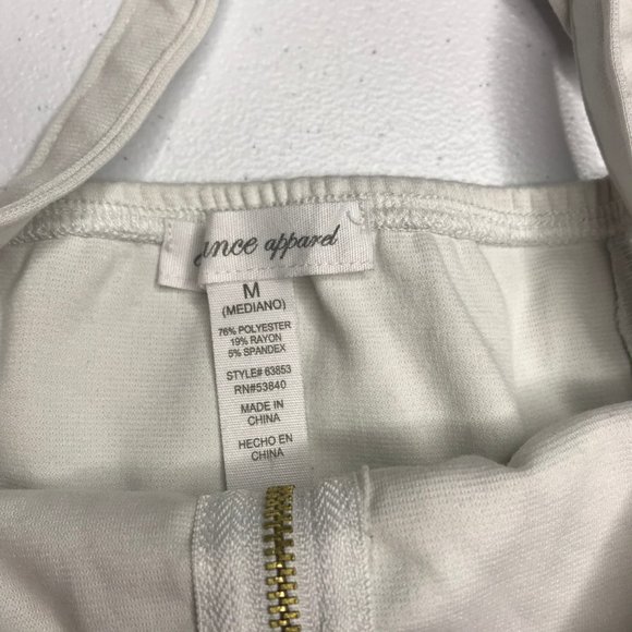 Ambiance Apparel size M white zip front halter - Picture 4 of 5